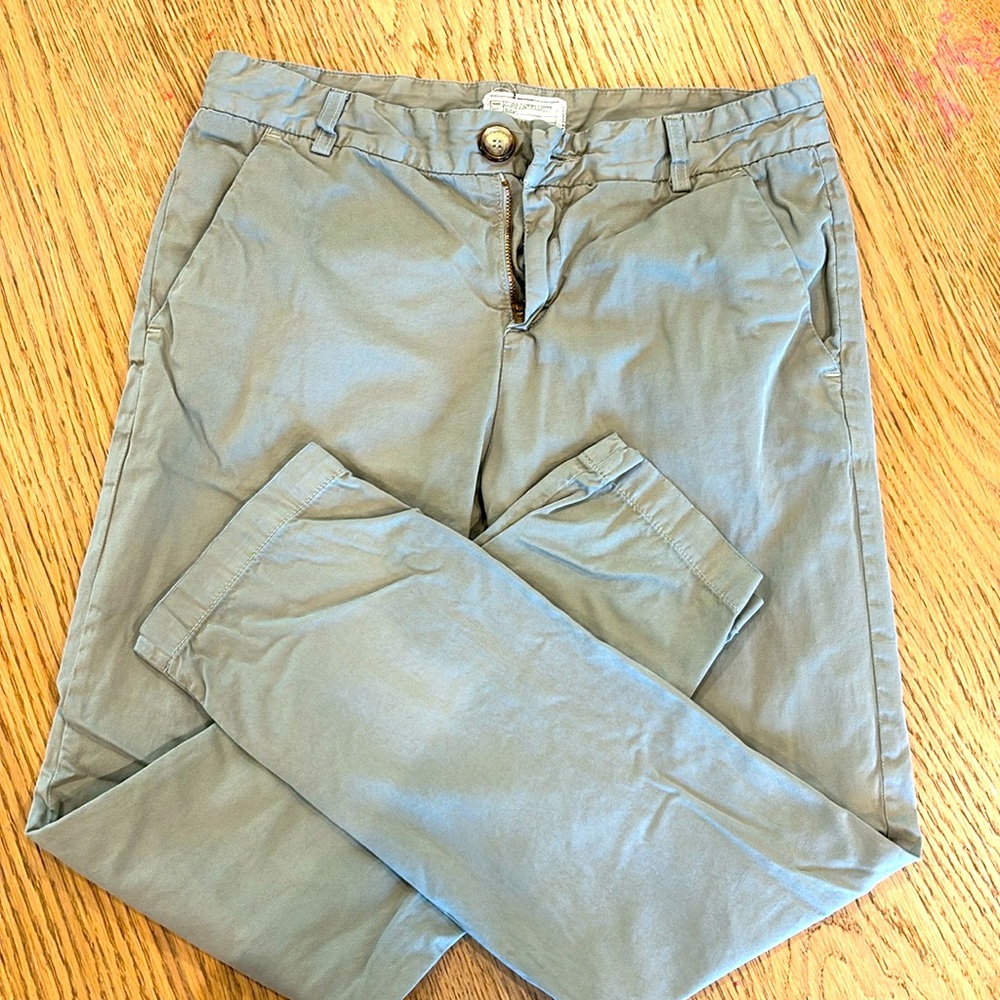 Straight leg ankle trousers olive green